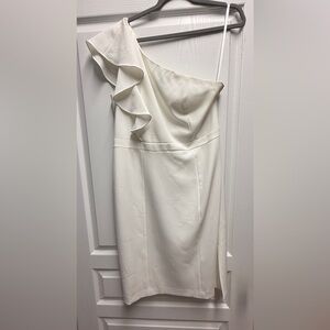 Karl Lagerfeld White One-Shoulder Dress